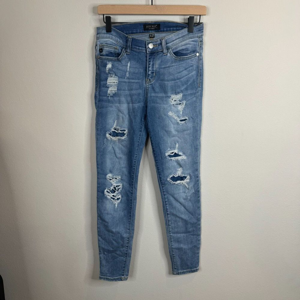 Judy Blue Womens Distressed‎ Jeans Size 5/27 Distressed Skinny Fit